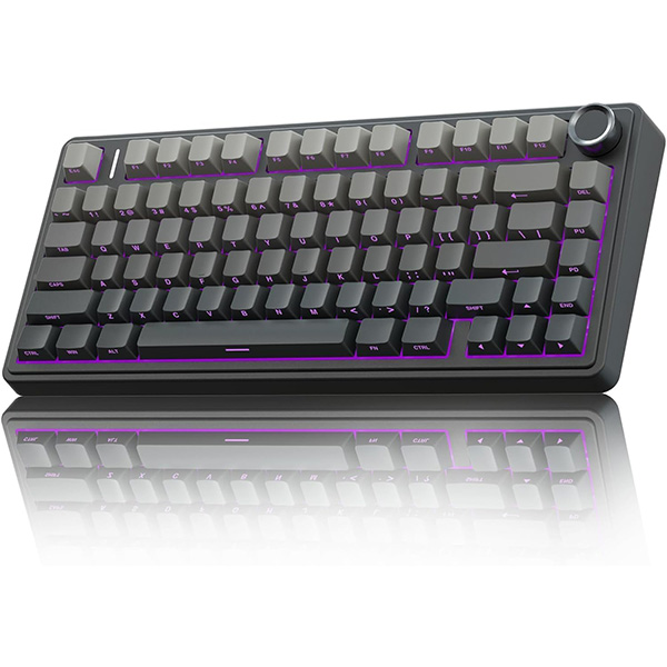 AULA F75 Pro Wireless Mechanical Keyboard,75% Gasket Hot Swappable Custom Keyboard,RGB Backlit,Pre-lubed Reaper Switches,Side Printed PBT Keycaps,2.4GHz/USB-C/BT5.0 Mechanical Gaming Keyboard