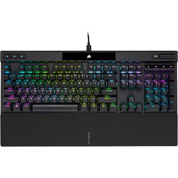 Corsair K70 RGB PRO Wired Mechanical Gaming Keyboard (Cherry MX RGB Red Switches: Linear and Fast, 8,000Hz Hyper-Polling, PBT Double-Shot PRO Keycaps, Soft-Touch Palm Rest) QWERTY, NA - Black