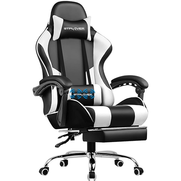 GTPLAYER Gaming Chair, Computer Chair with Footrest and Lumbar Support, Height Adjustable Game Chair with 360°